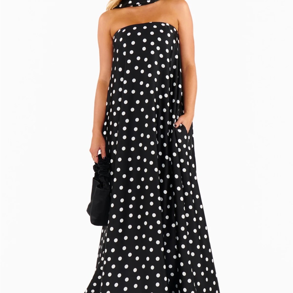 Show Me Your MuMu Tinsley Tube Strapless Black and White Polka Dot Dress